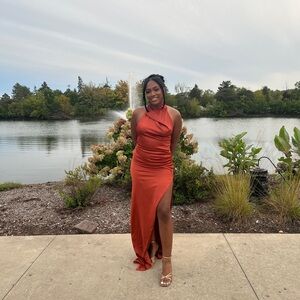 Orange special occasion dress